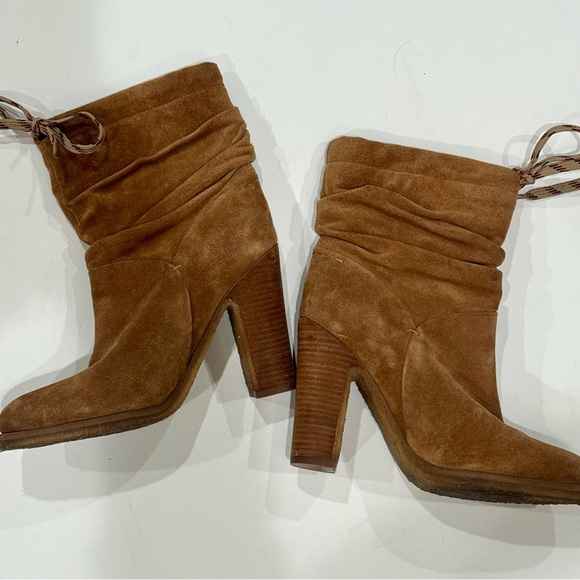 See by Chloe’ suede ruched slouchy tie lace chunky heel ankle boot ❤️ - Picture 8 of 12